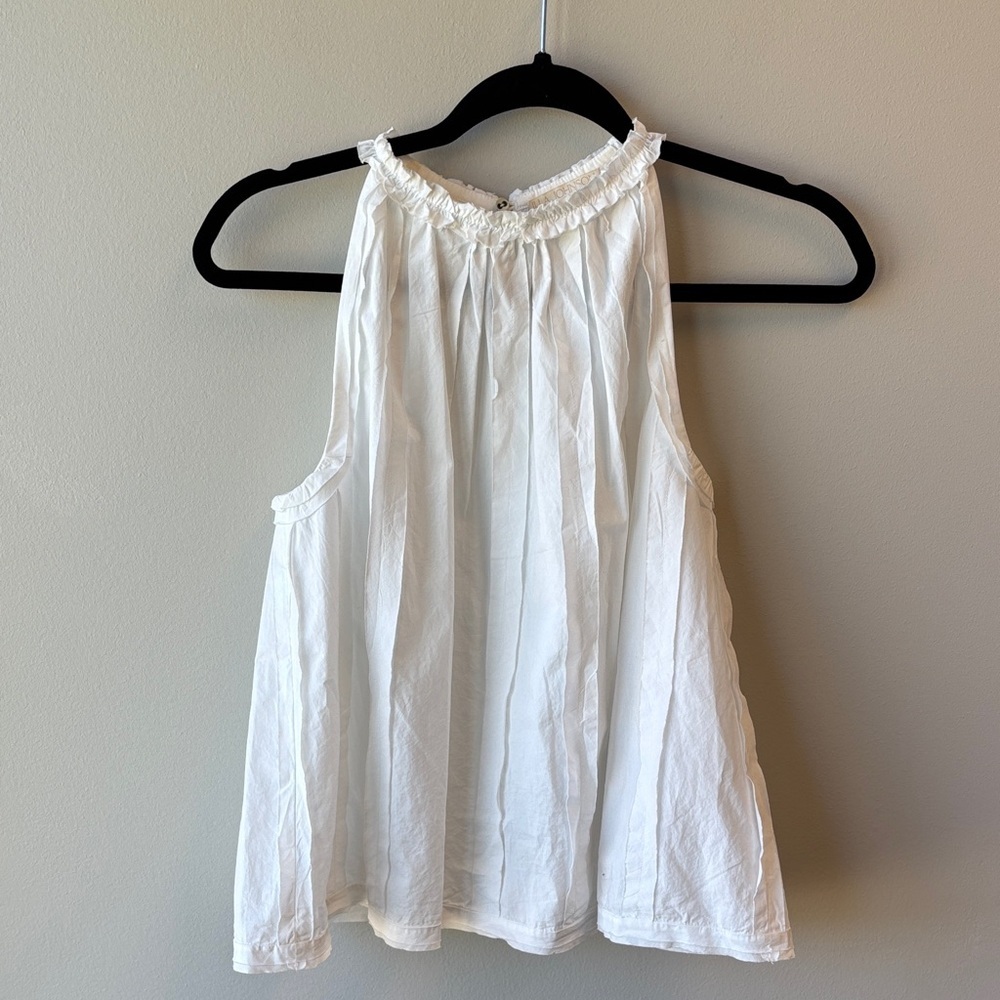 Ulla Johnson White Ruffled Sleeveless Blouse